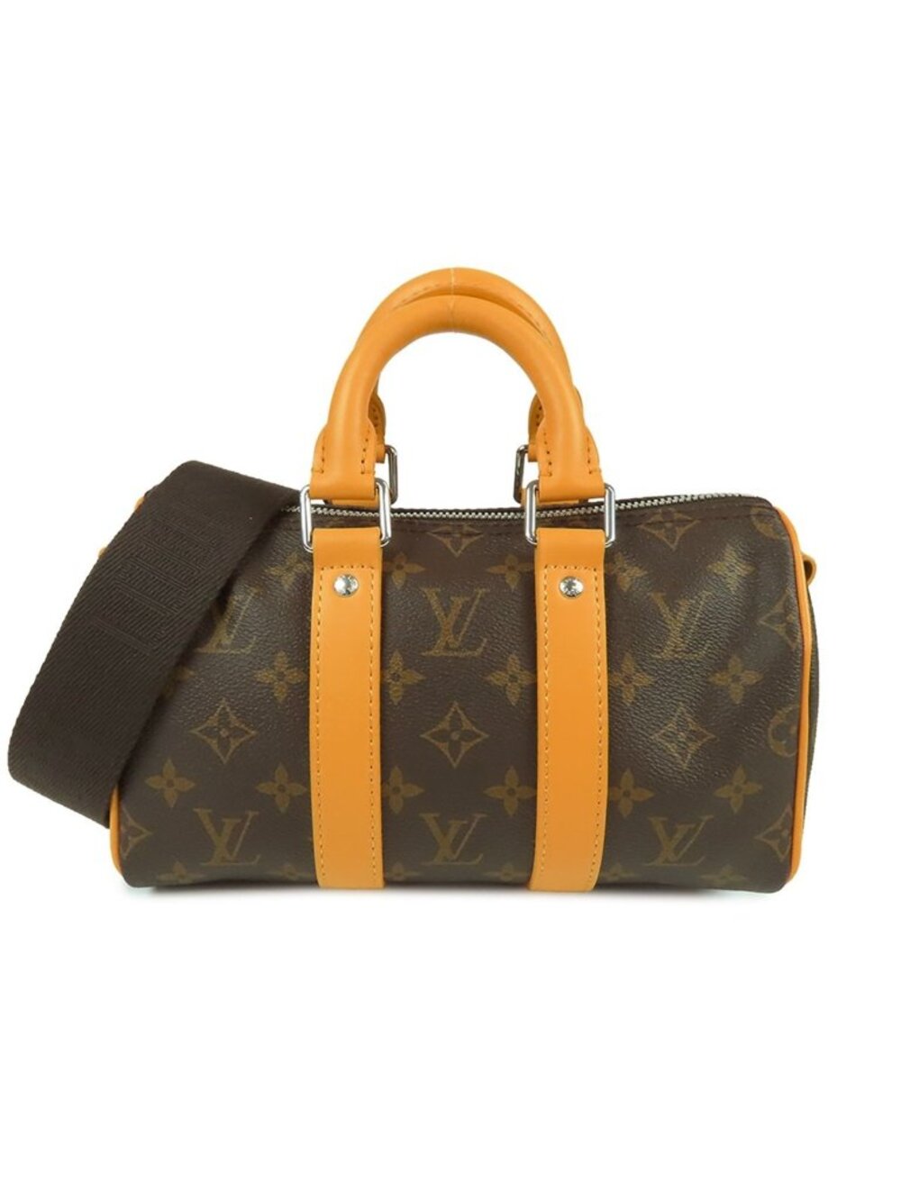 Louis Vuitton Keepall Bandouliere 25 Brown Saffron Yellow Monogram Macassar